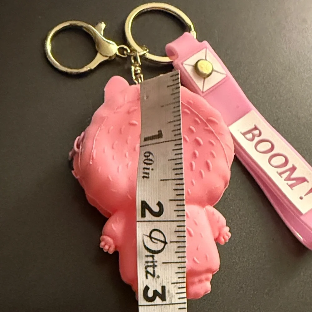 Labubu Pink Keychain Mini zip coin purse keychain Bag Charm